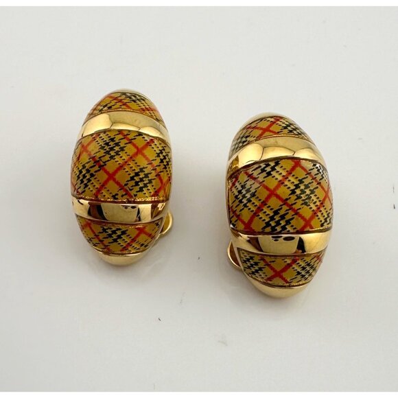 Burberrys of London Nova Check Clip On Earrings with Branded Dust Bag - Picture 3 of 14